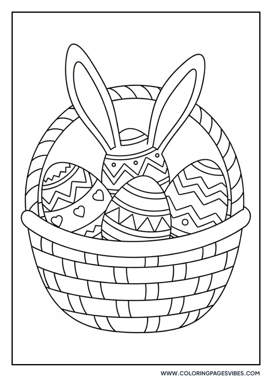 Easter Basket with Triangle Eggs