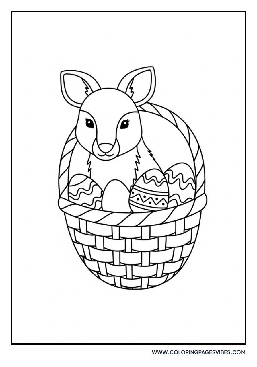 Minimalist Easter Basket Outline