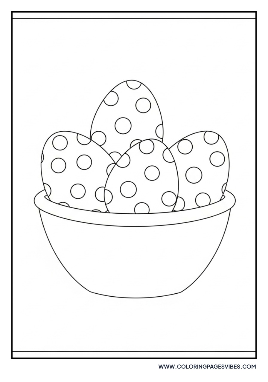 Polka Dot Eggs in Basket
