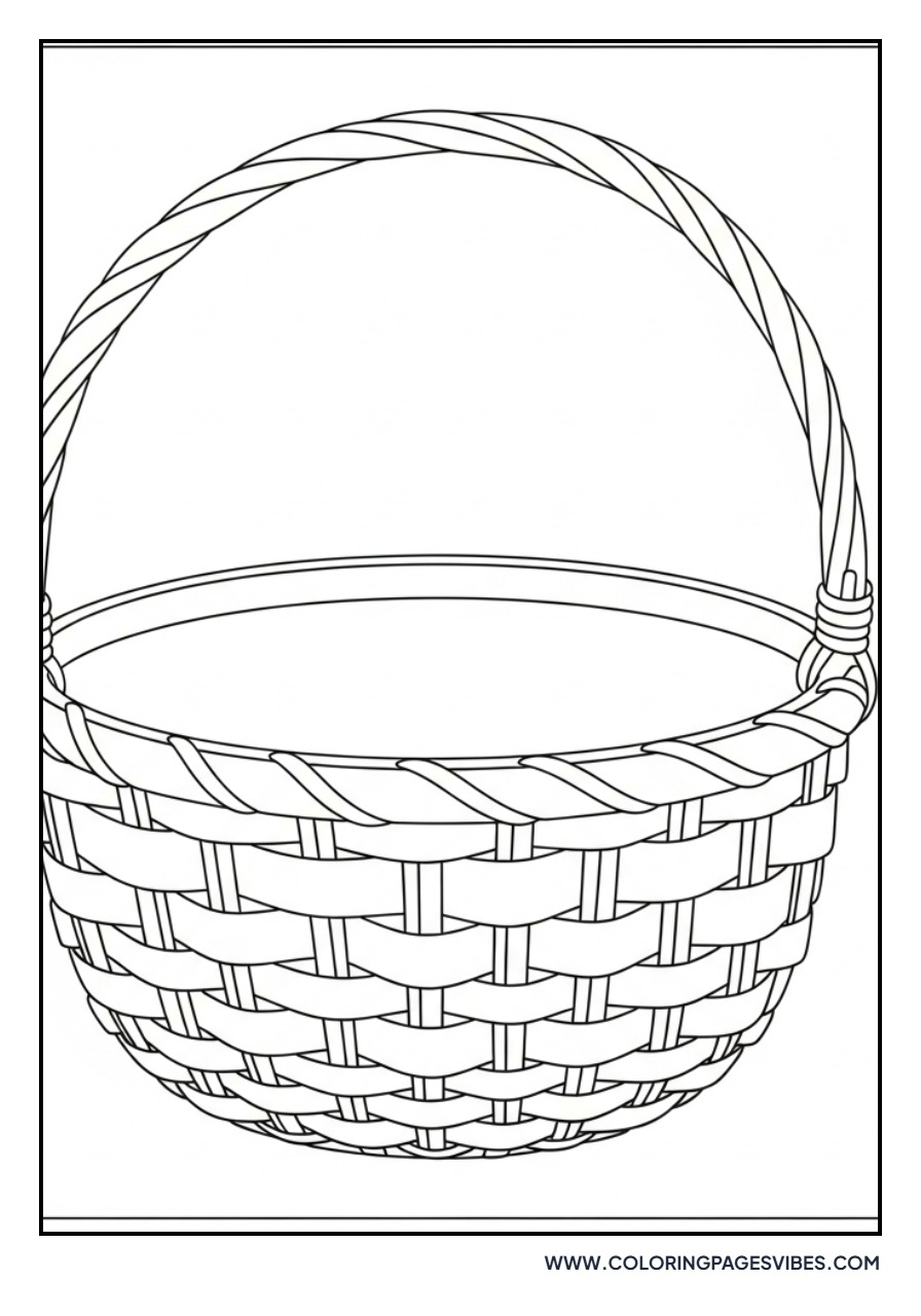 Round Wicker Easter Basket