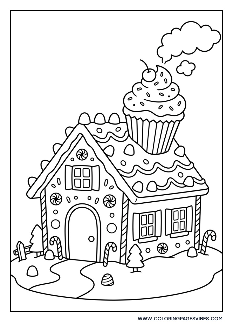 Cupcake Chimney Gingerbread House