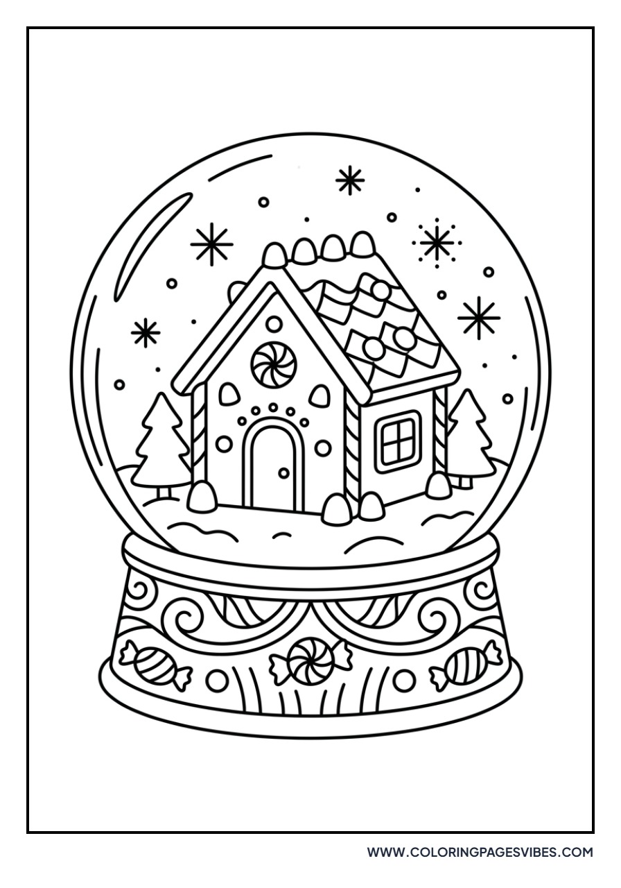 Gingerbread House in a Snow Globe