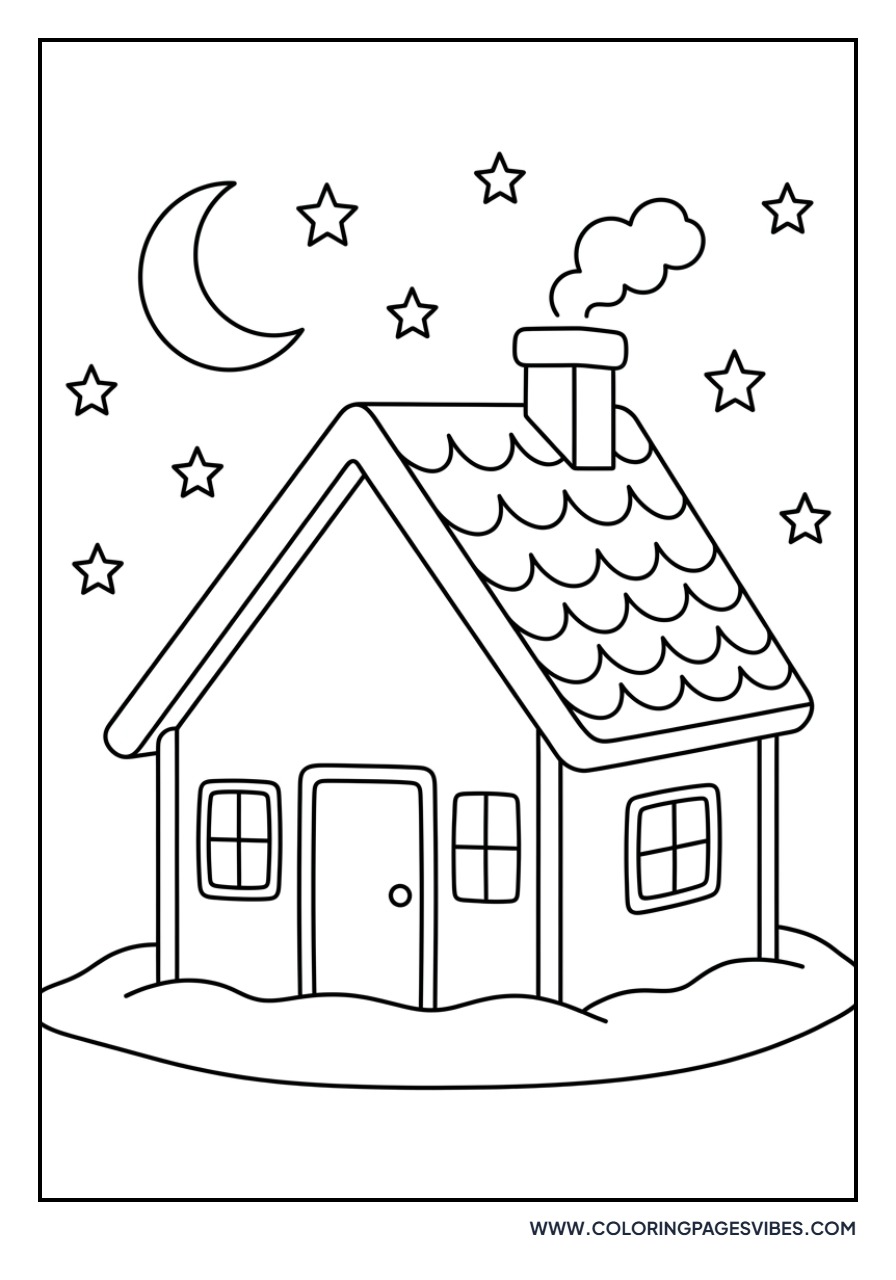 Gingerbread House in the Moonlight