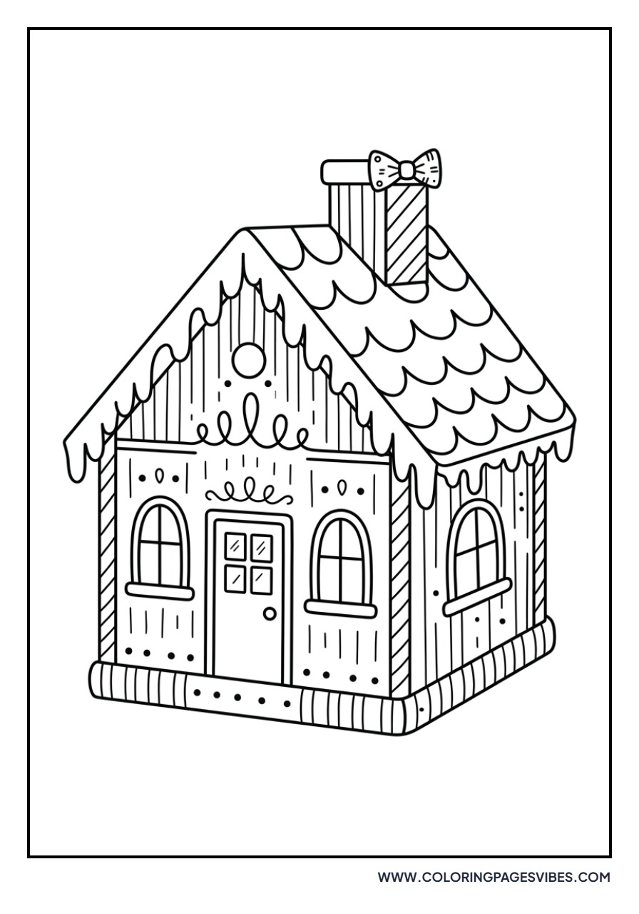 Gingerbread House with Bow Tie Chimney