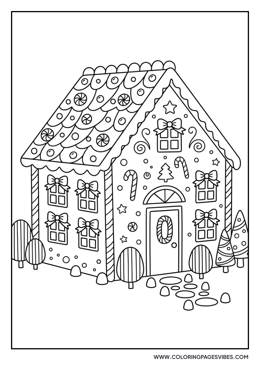 Gingerbread House with Bow Windows