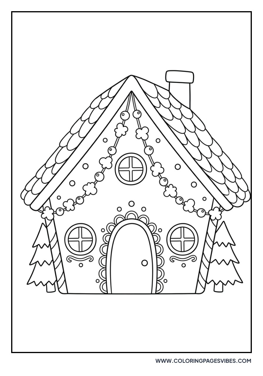 Gingerbread House with Candy Garland