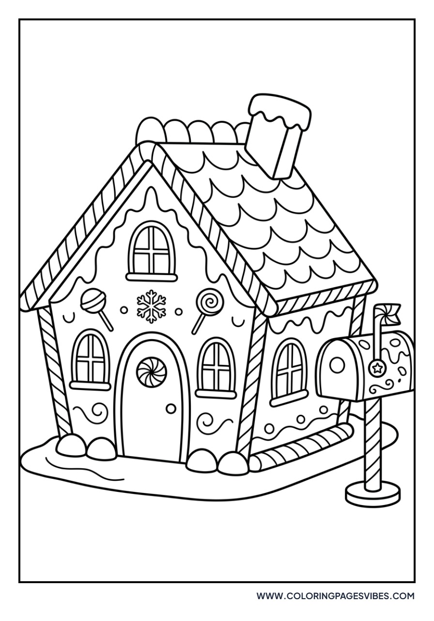Gingerbread House with Candy Mailbox