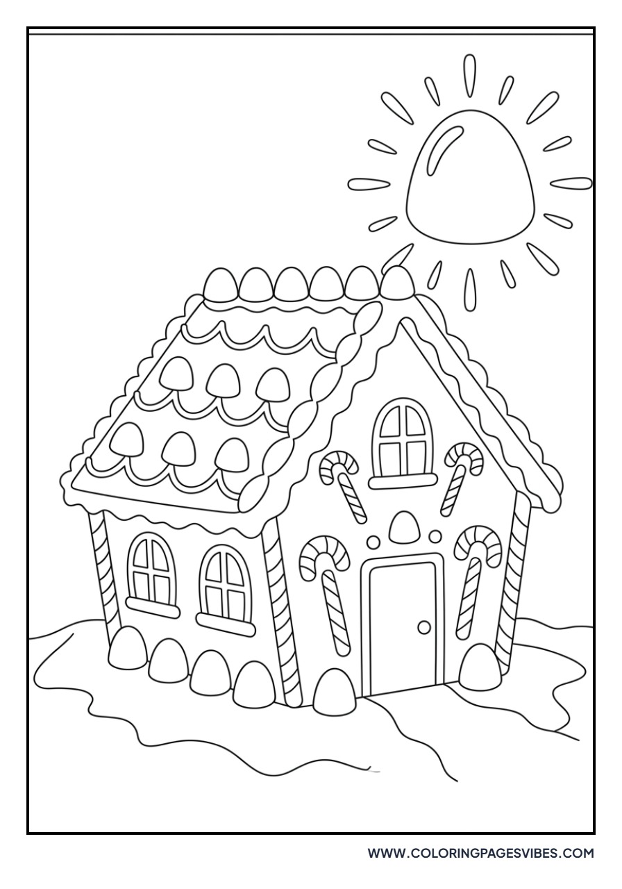 Gingerbread House with Candy Sun
