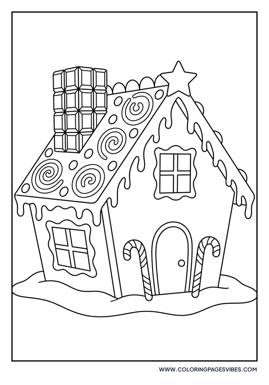 Gingerbread House with Chocolate Chimney