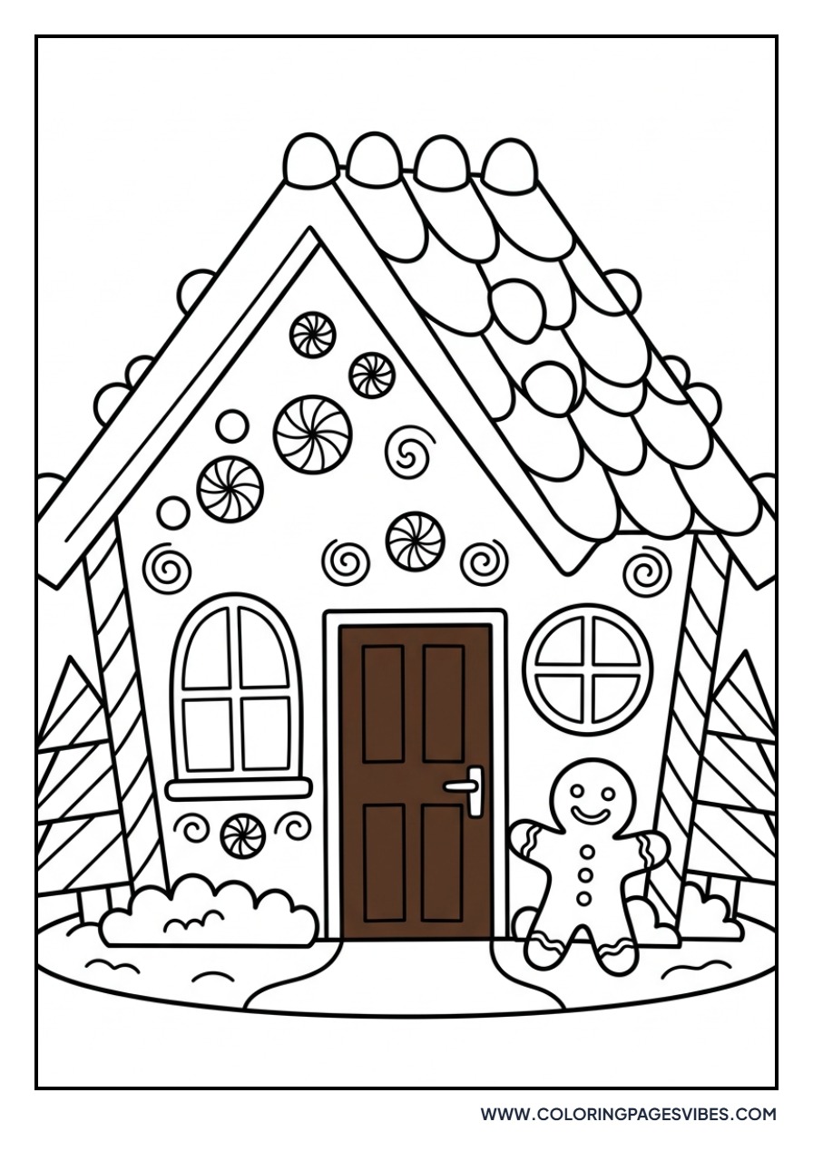 Gingerbread House with Chocolate Door