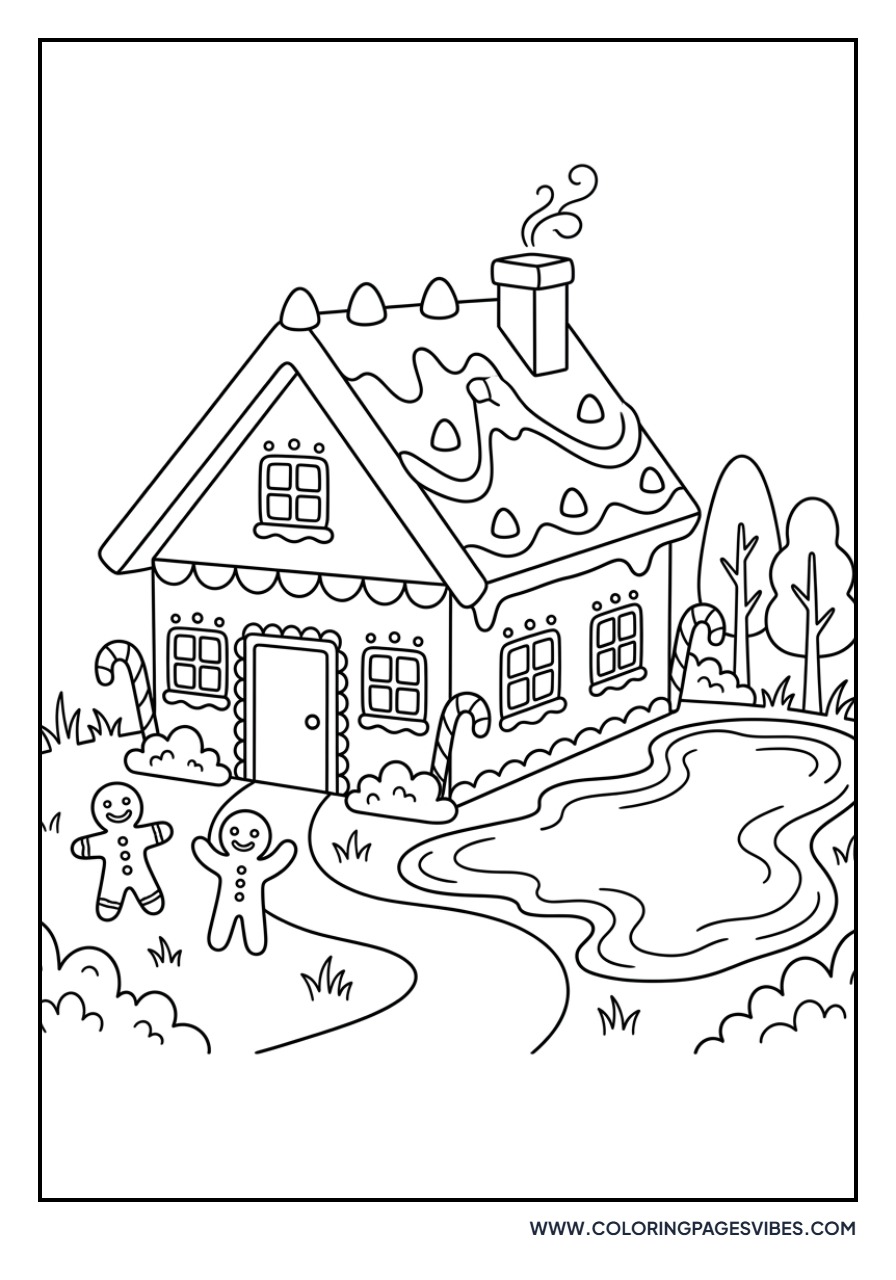 Gingerbread House with Chocolate Pool