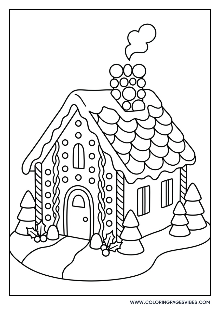 Gingerbread House with Cookie Chimney