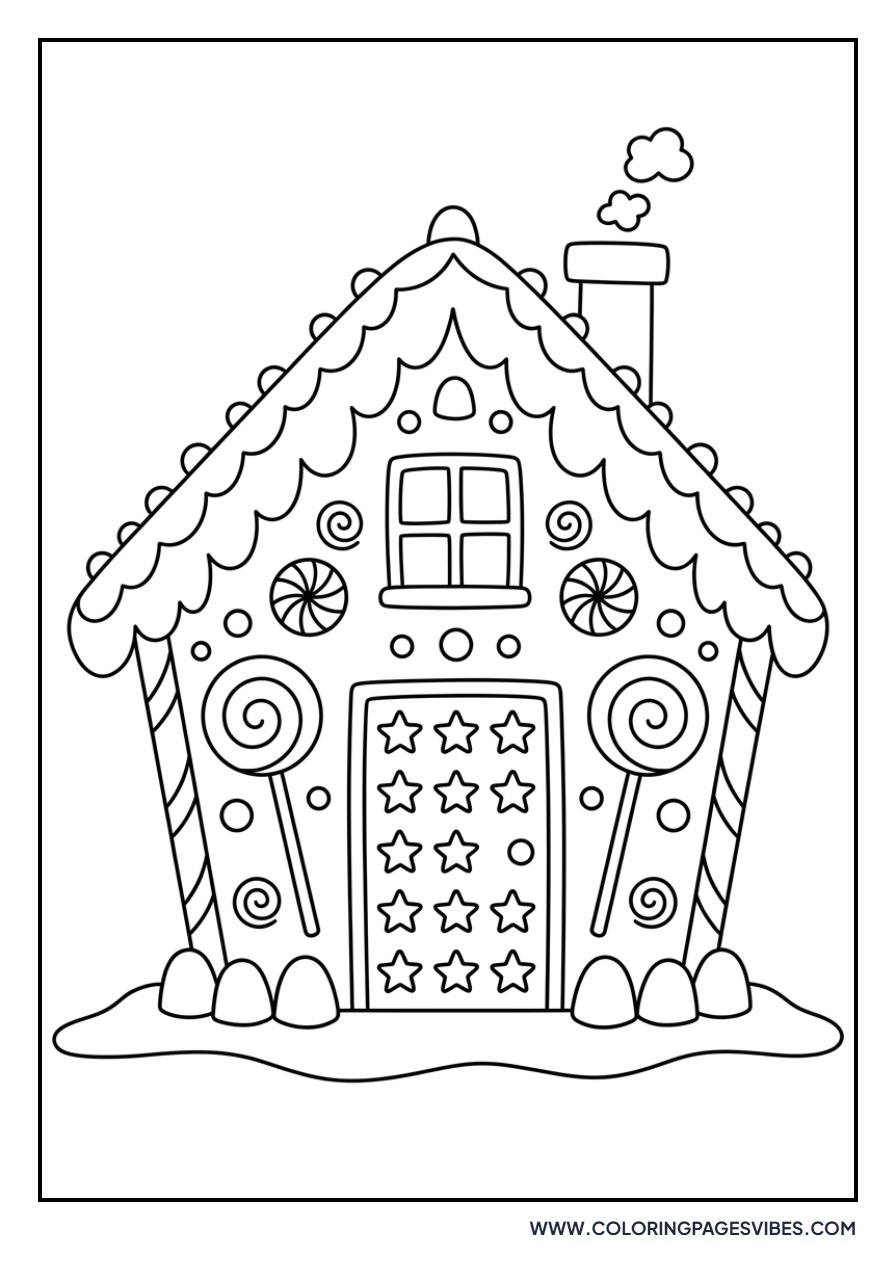Gingerbread House with Frosting Stars