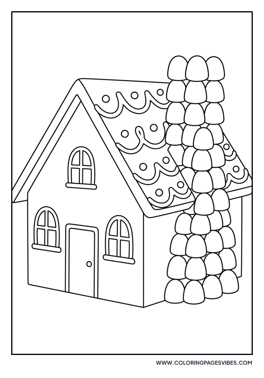 Gingerbread House with Gumdrop Chimney