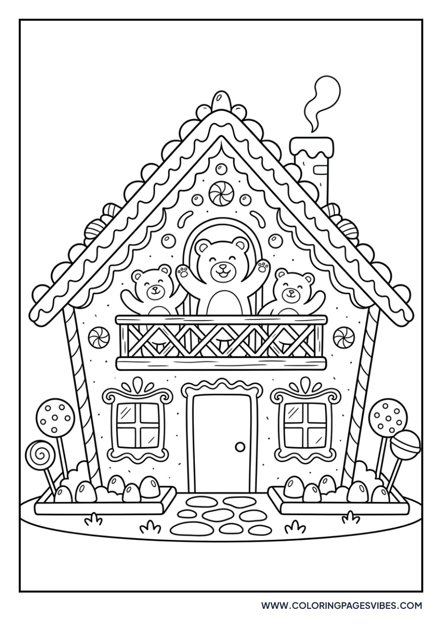 Gingerbread House with Gummy Bears