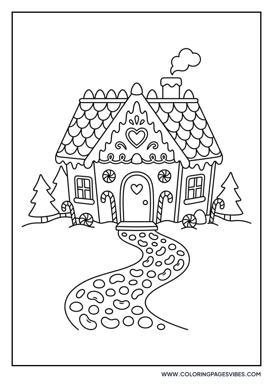 Gingerbread House with Jelly Bean Path