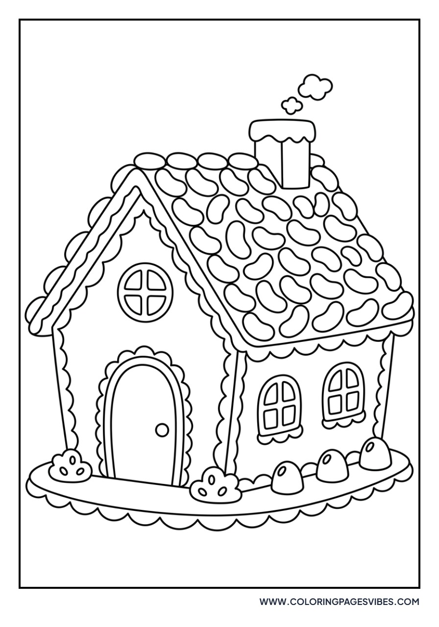 Gingerbread House with Jelly Bean Roof
