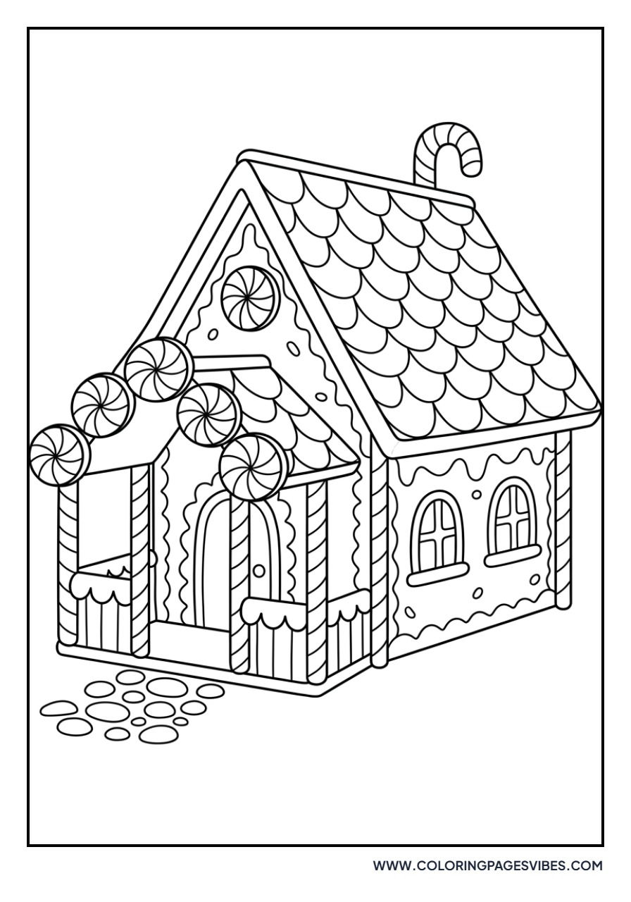 Gingerbread House with Peppermint Porch