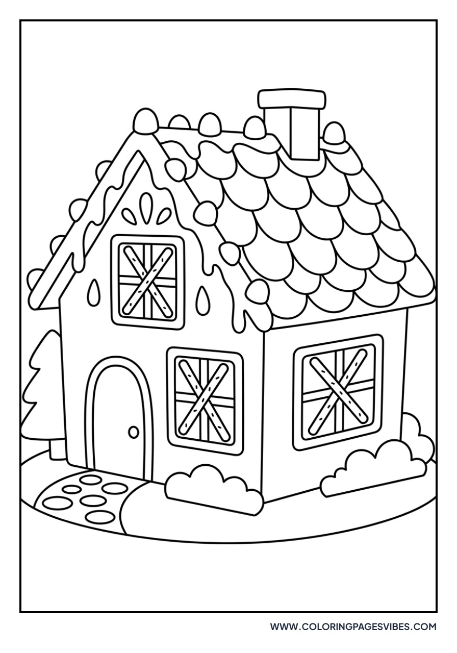 Gingerbread House with Pretzel Windows