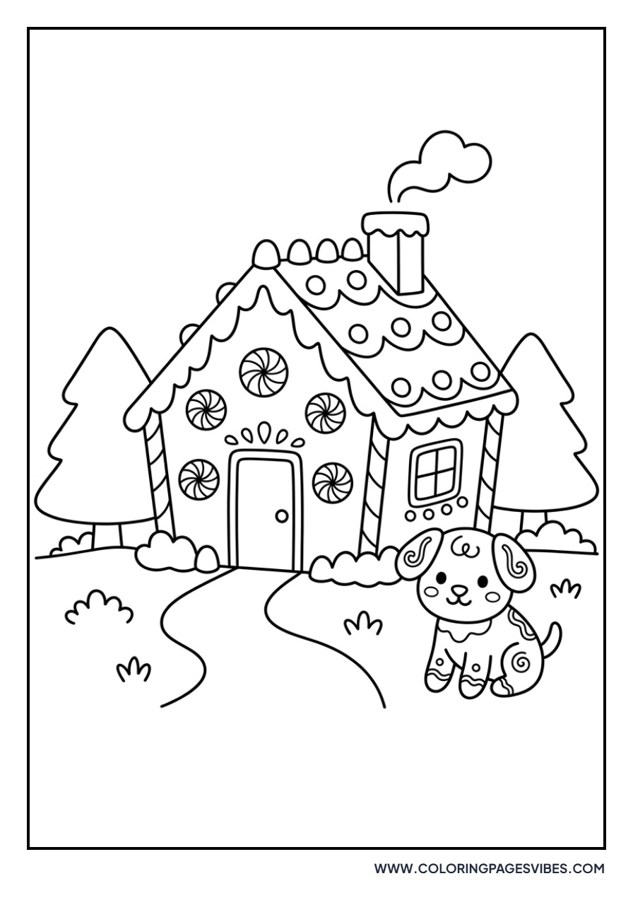 Gingerbread House with Puppy Cookie