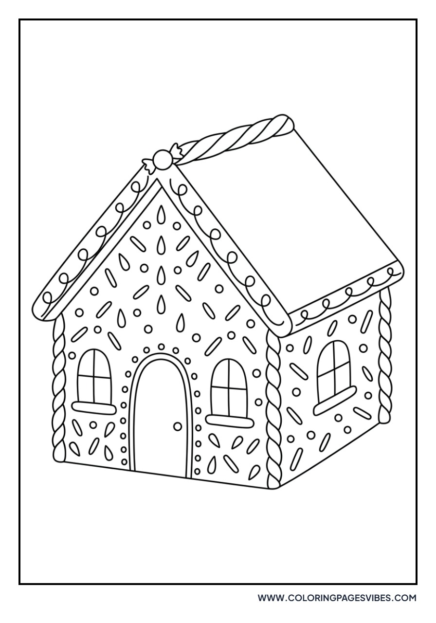 Gingerbread House with Sprinkled Walls