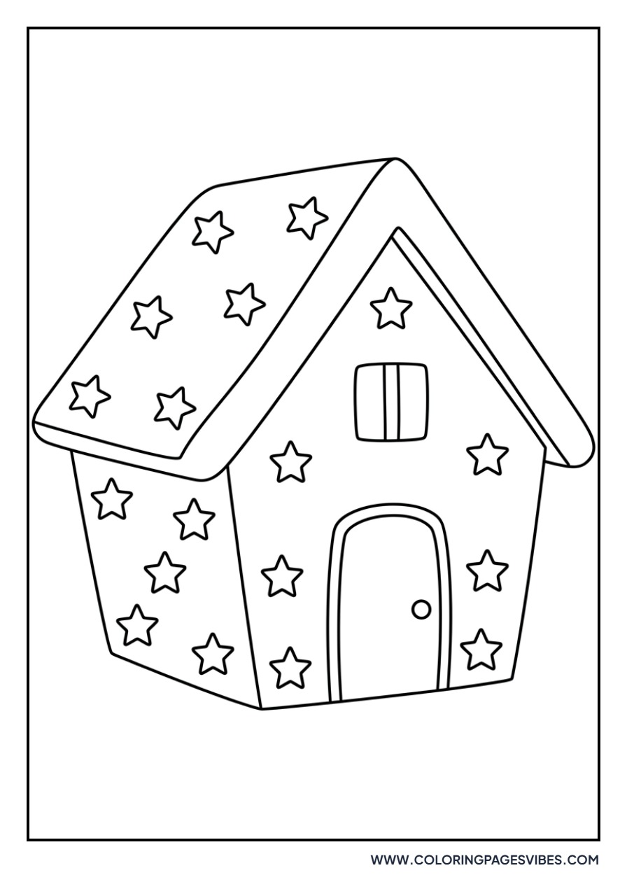 Gingerbread House with Star Decor