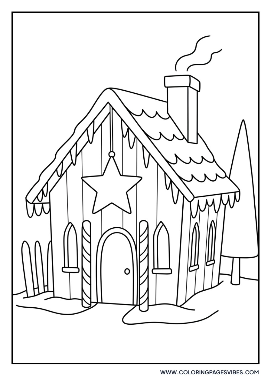 Gingerbread House with Star Ornament