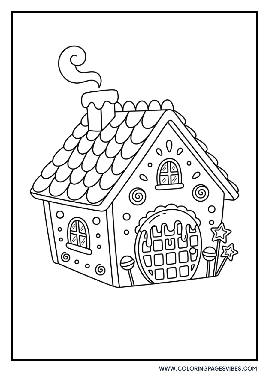 Gingerbread House with Waffle Door