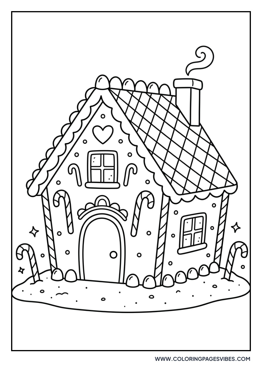 Gingerbread House with Waffle Roof