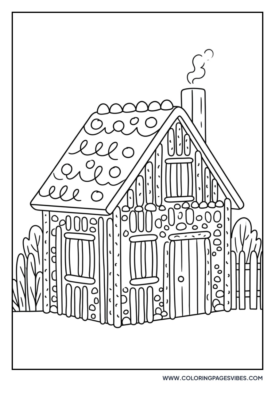 Pretzel Log Gingerbread Cabin