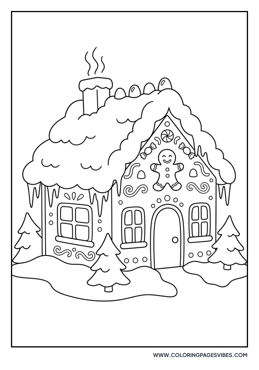 Snowy Roof Gingerbread Cottage