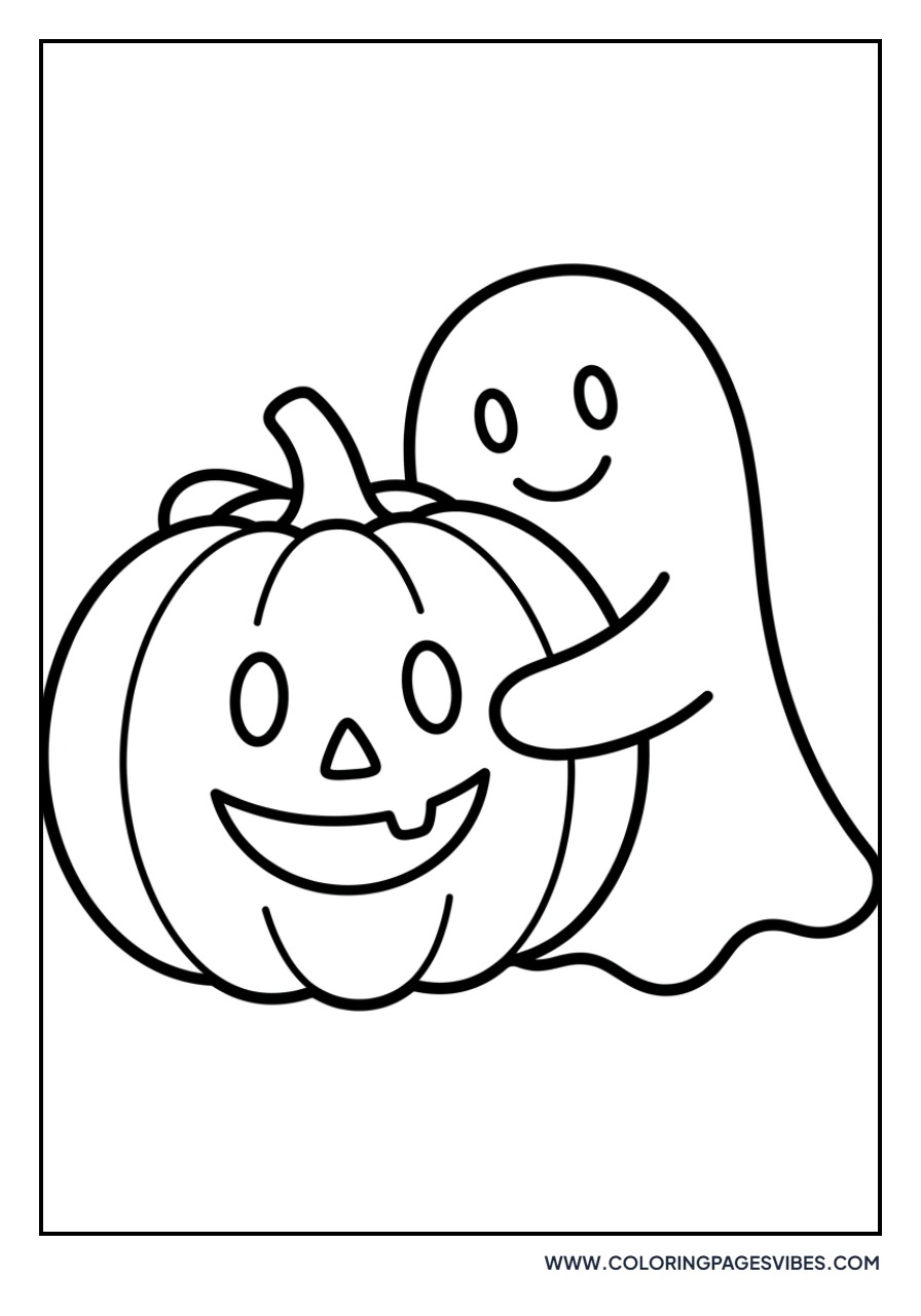 Ghost and Pumpkin Pair