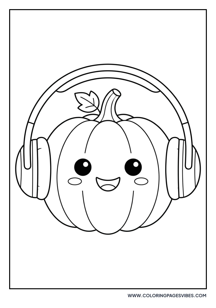 Pumpkin with Headphones