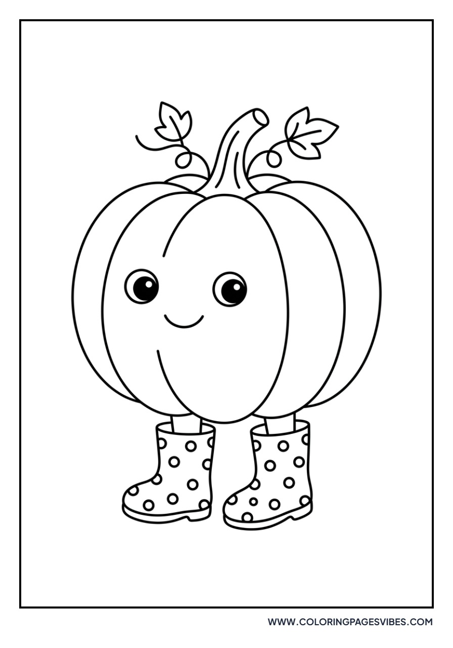Pumpkin with Rain Boots