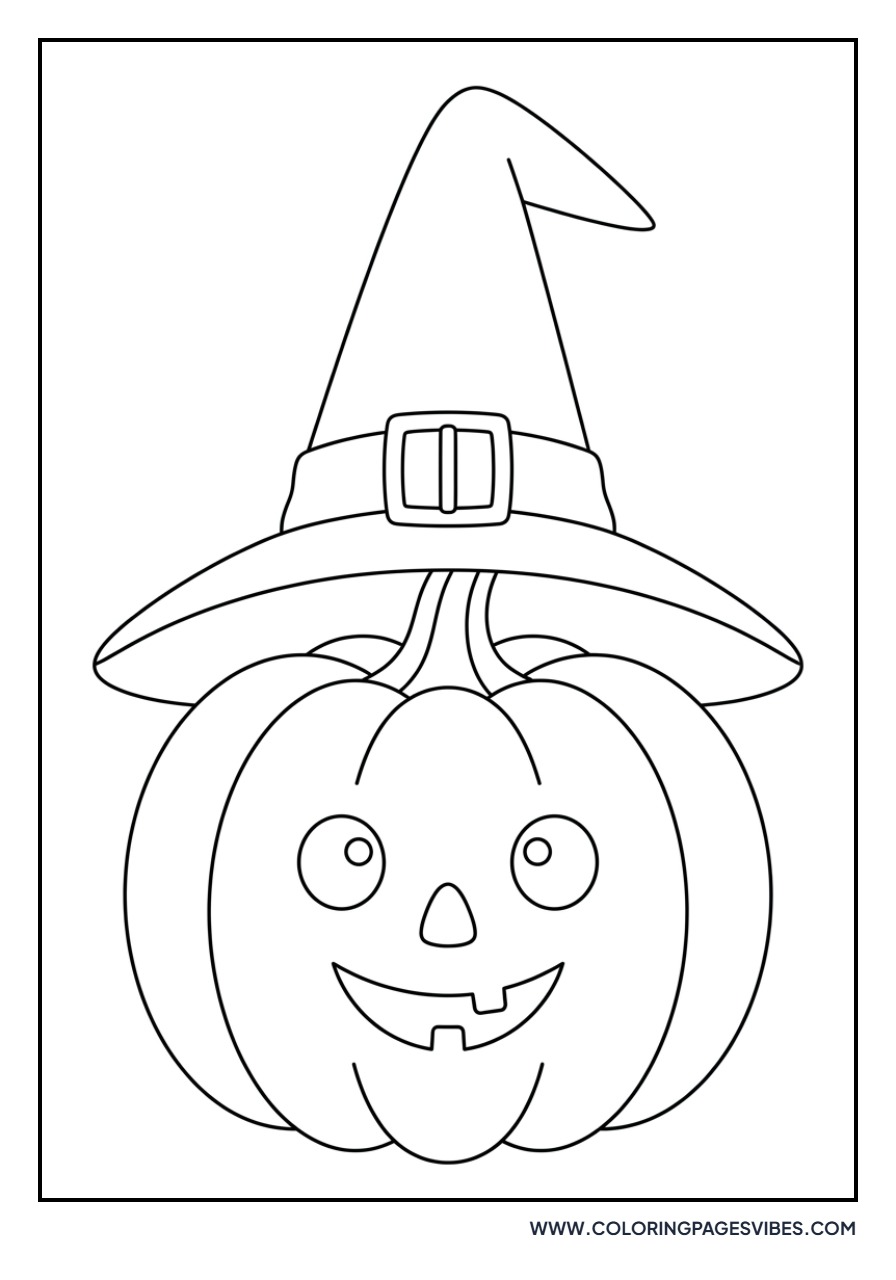 Pumpkin with Witch Hat