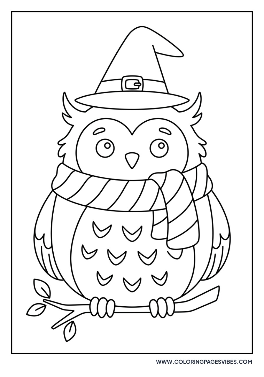 Halloween Owl in Hat
