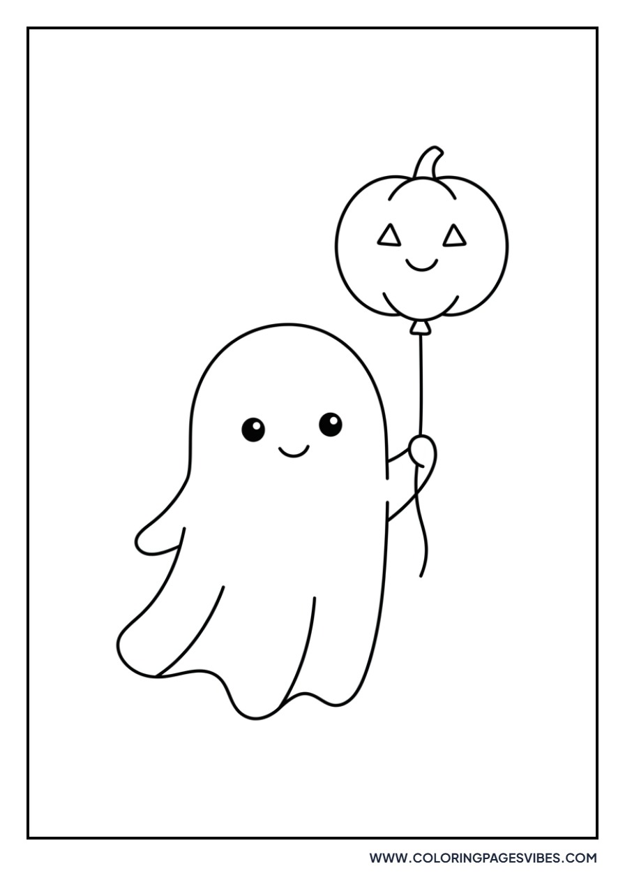 Happy Ghost with Balloon