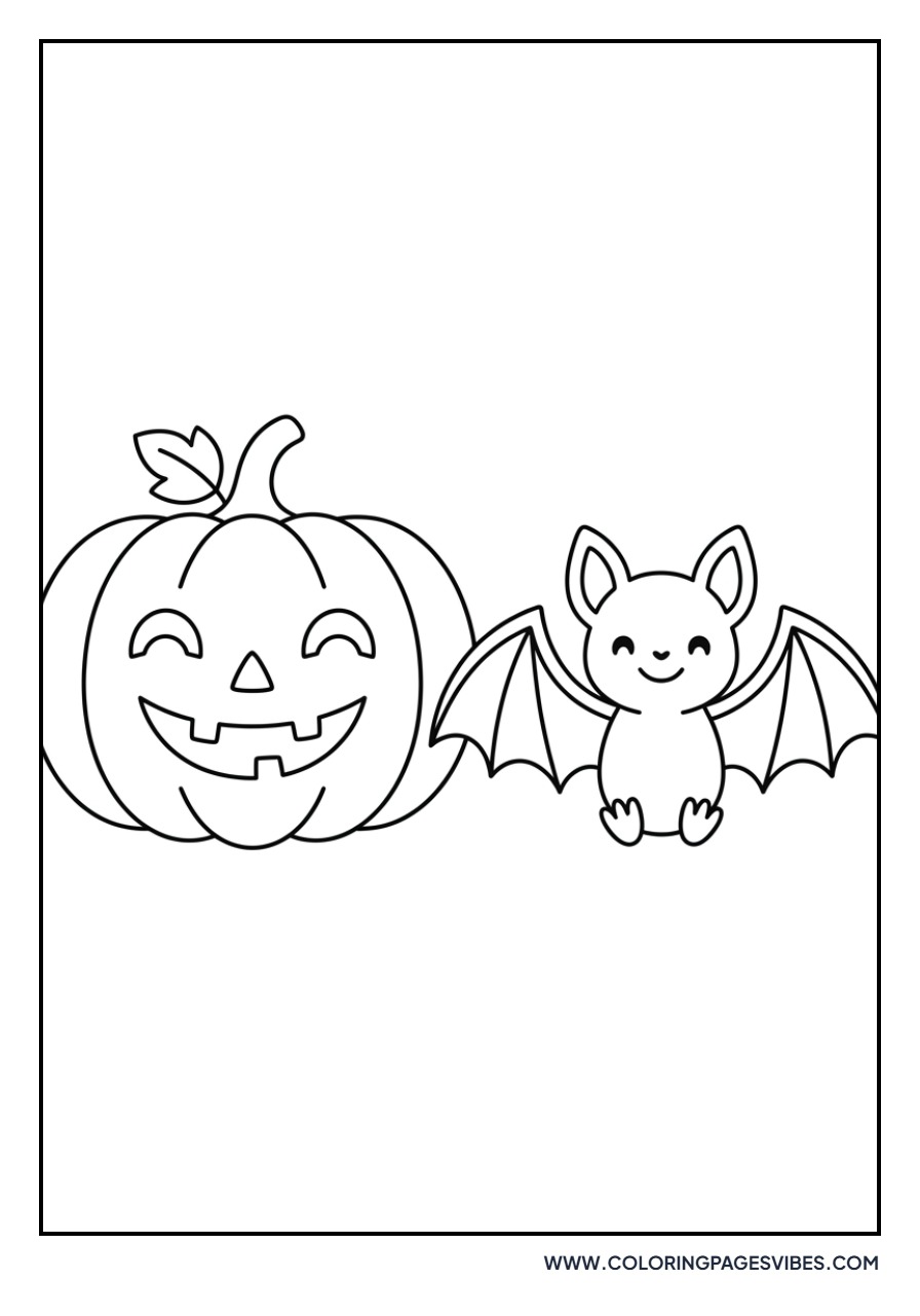Jack O Lantern and Friendly Bat