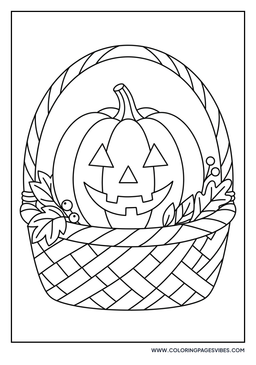 Jack O Lantern in a Basket