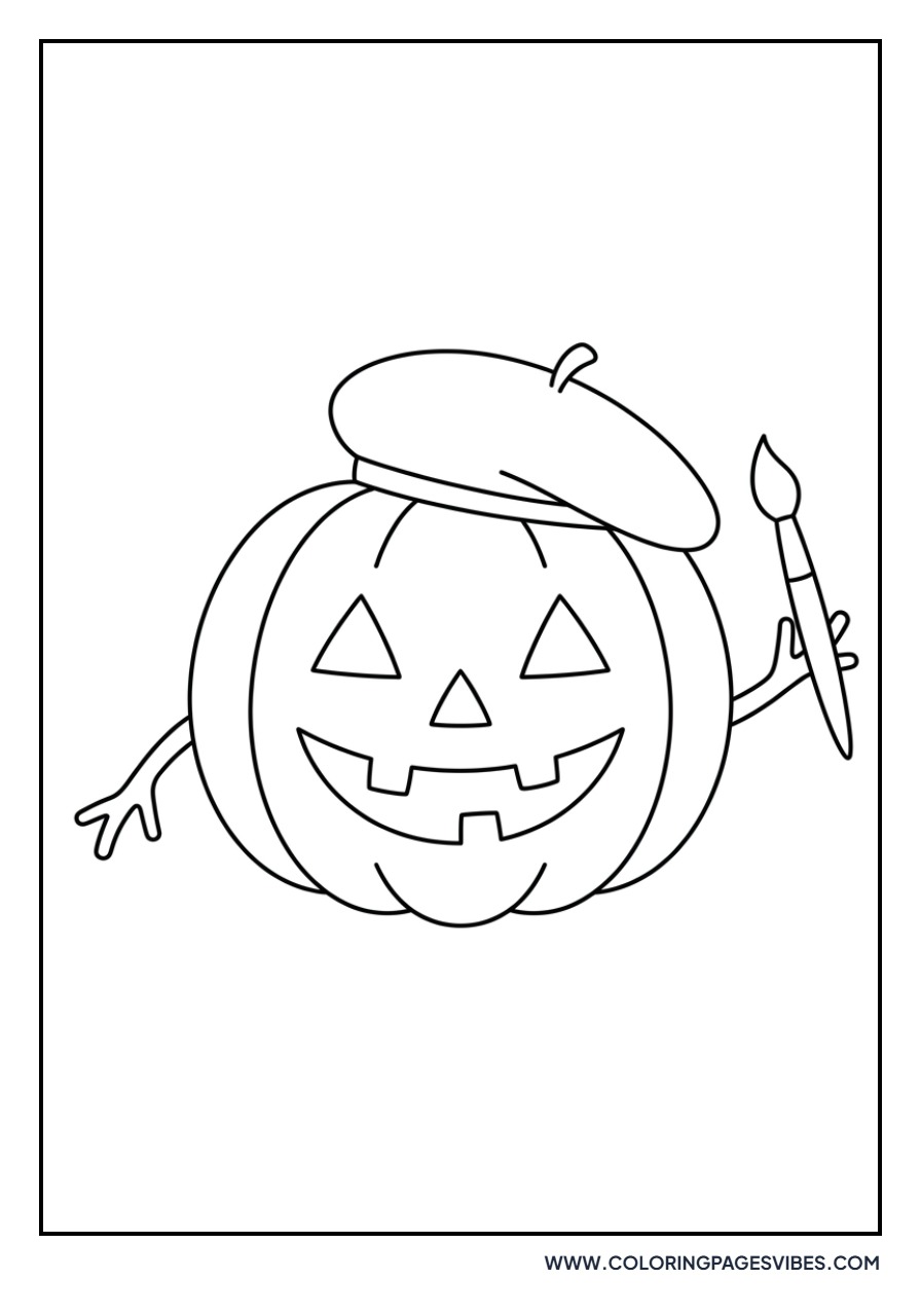 Jack O Lantern with Beret