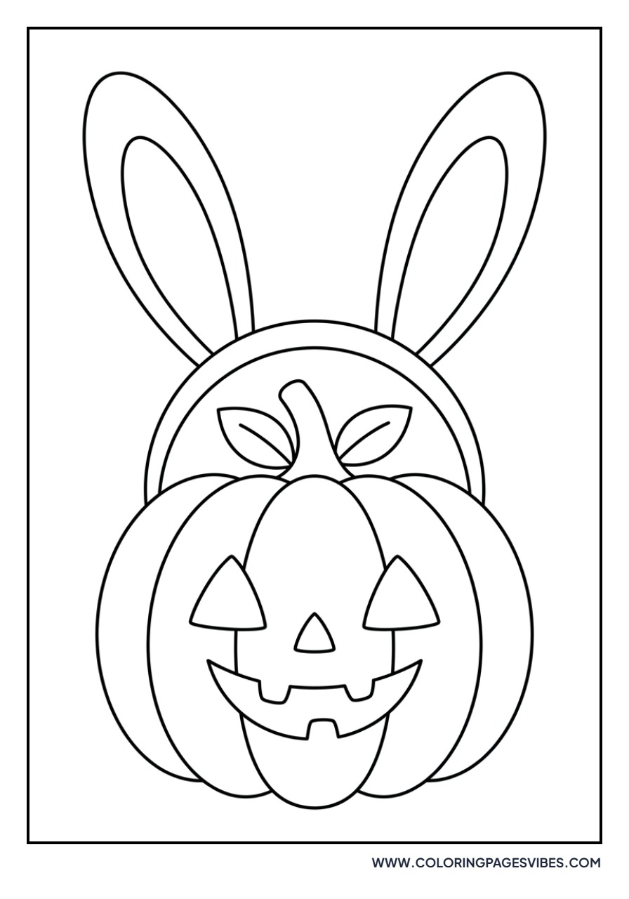 Jack O Lantern with Bunny Ears