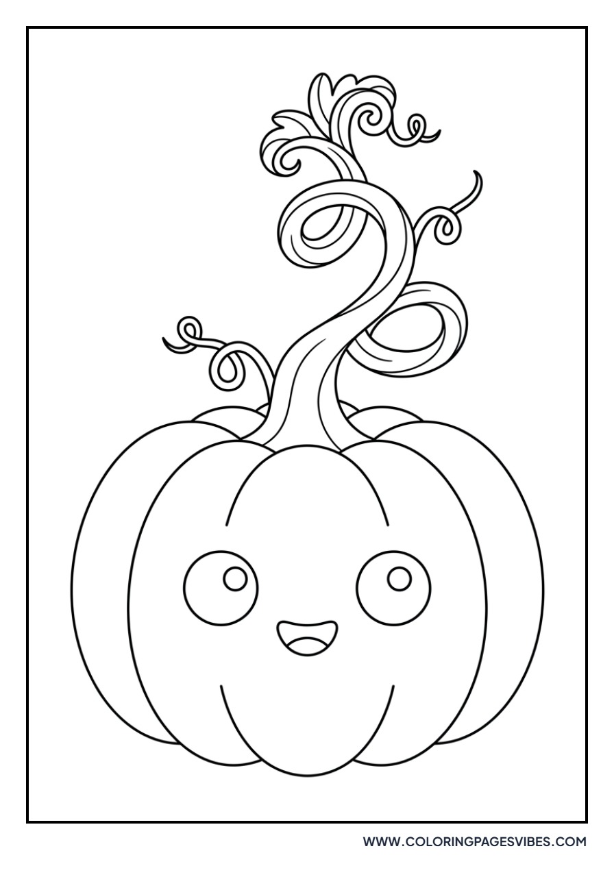 Jack O Lantern with Curly Stem