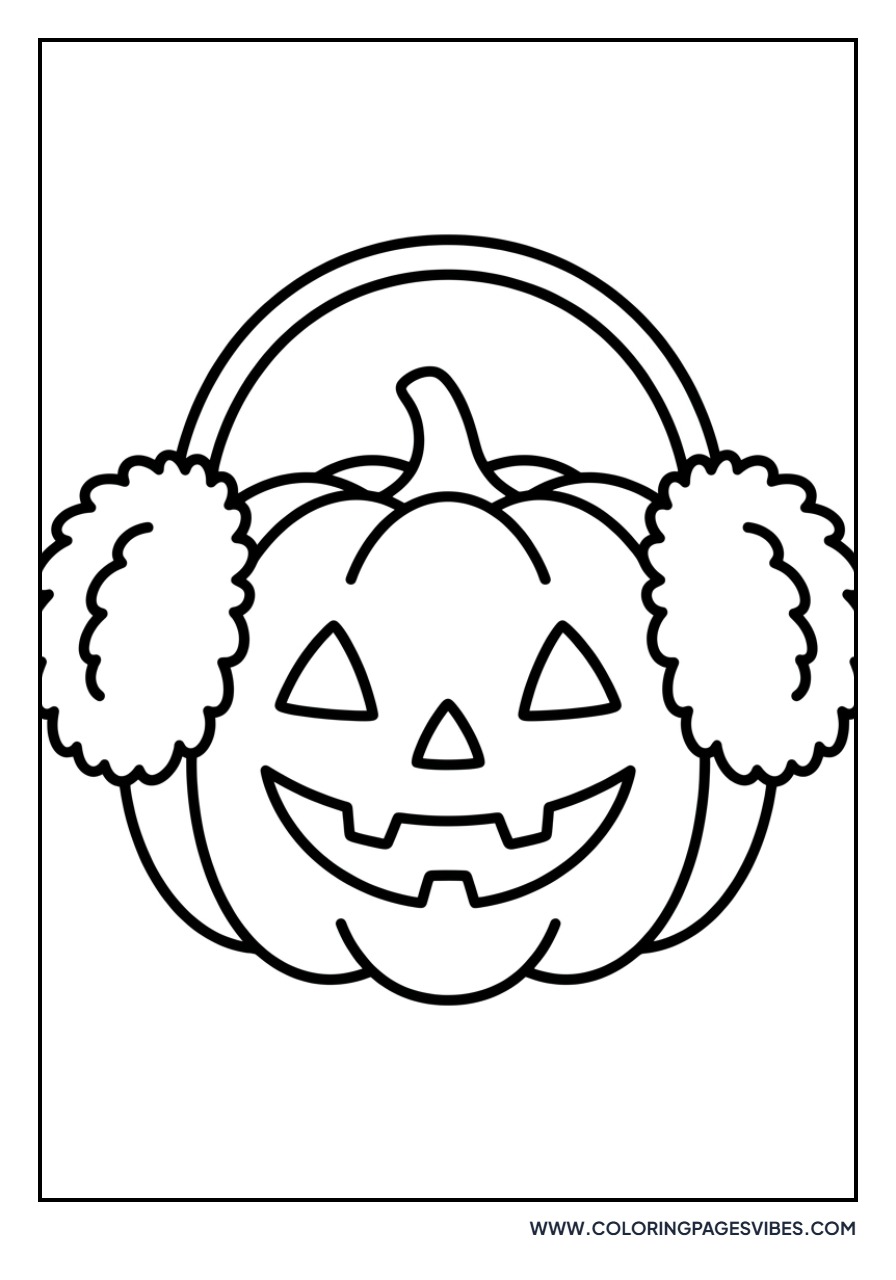 Jack O Lantern with Earmuffs