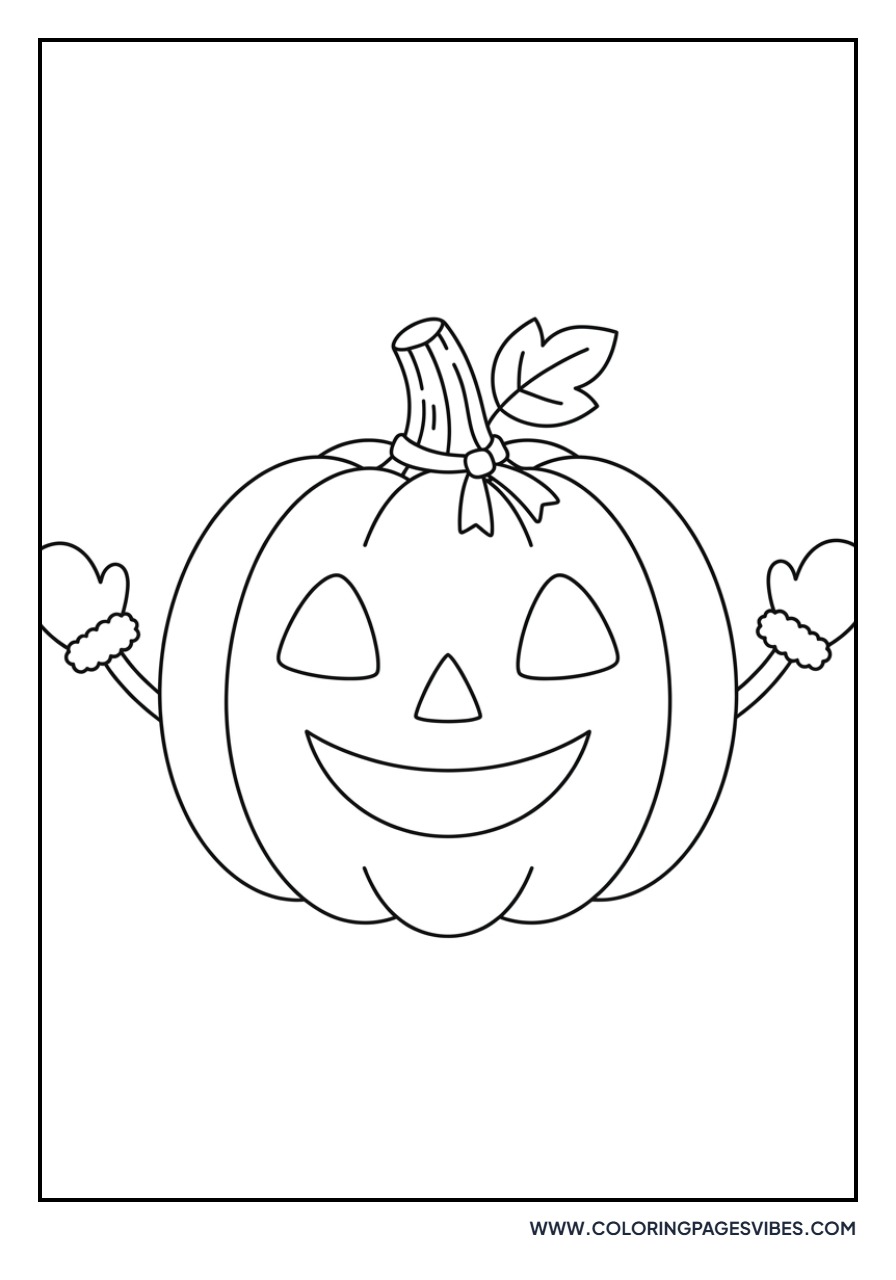 Jack O Lantern with Mittens