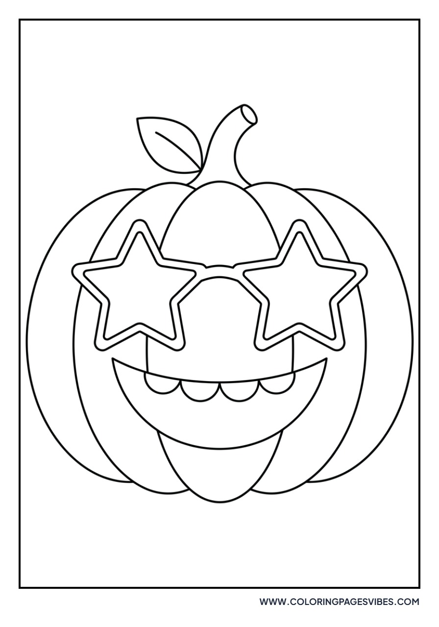 Jack O Lantern with Star Glasses