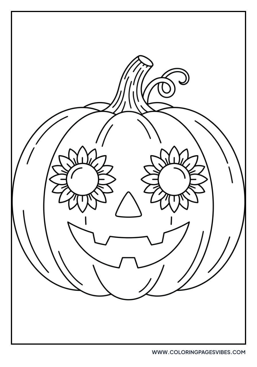 Jack O Lantern with Sunflower Eye