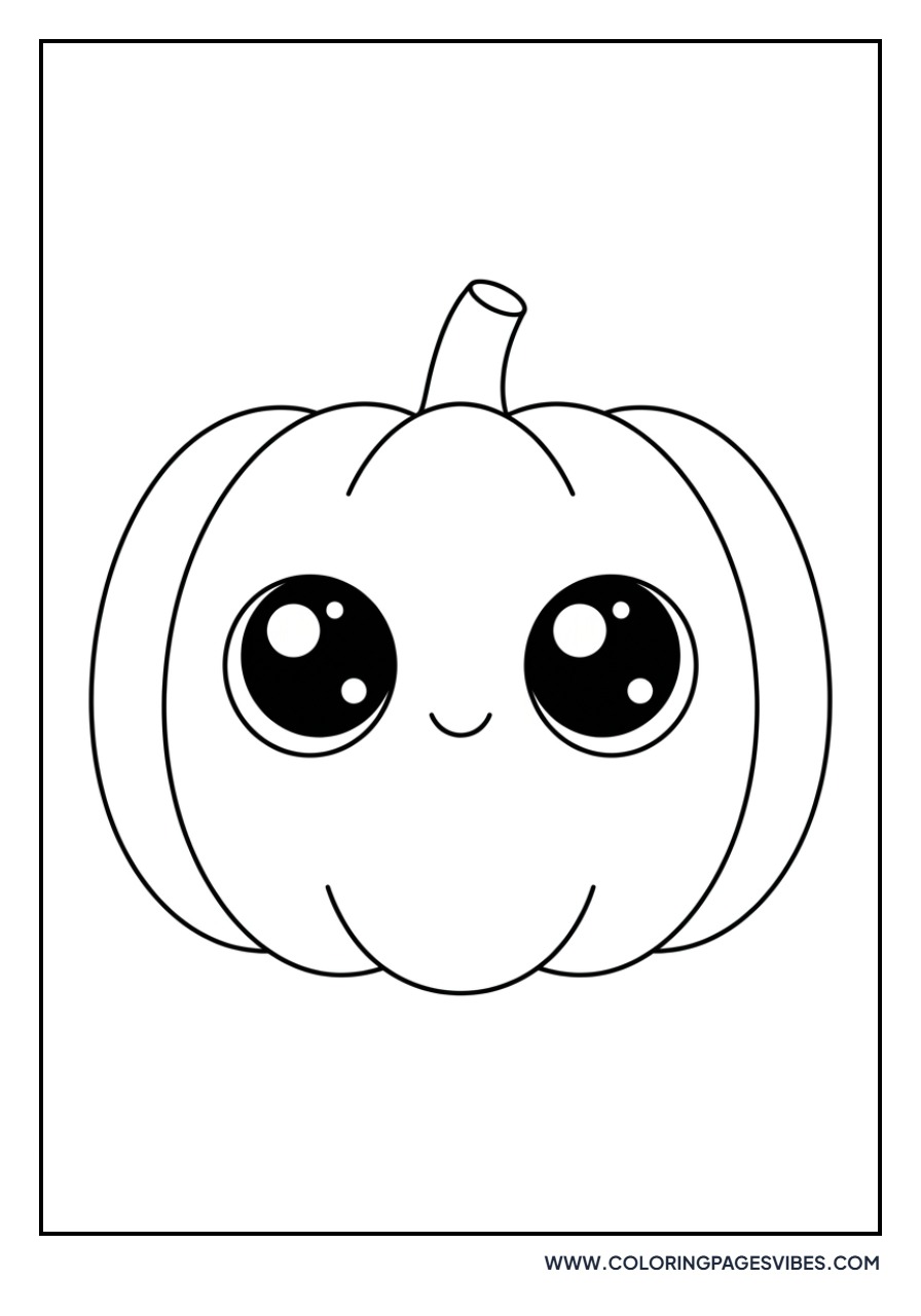 Kawaii Pumpkin with Big Eyes