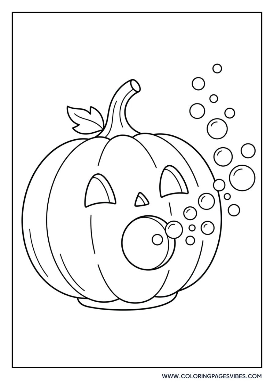 Pumpkin Blowing Bubbles