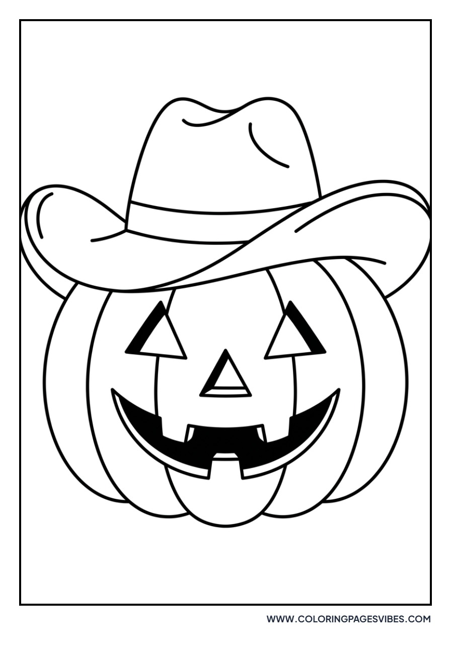 Pumpkin with Cowboy Hat
