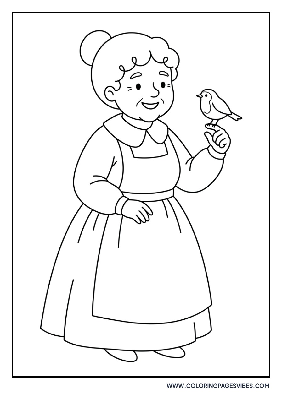Mrs. Claus and a Robin Bird